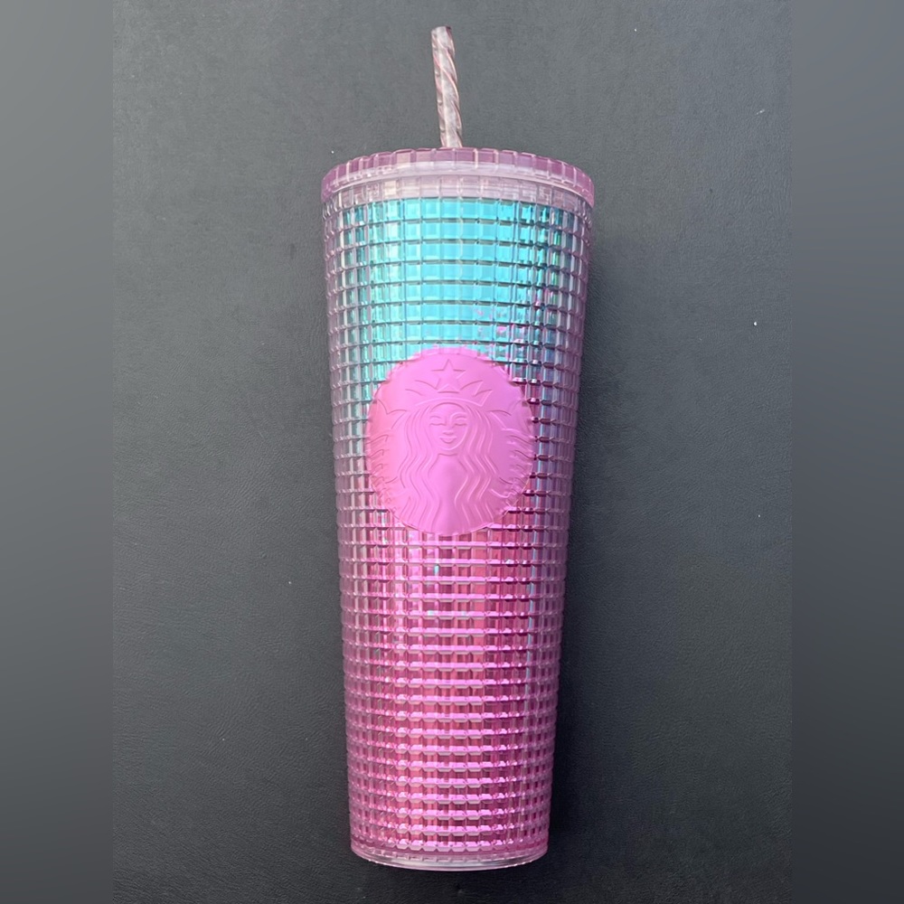 Starbucks Blue/ Pink Ombre 24oz Gridded Tumbler